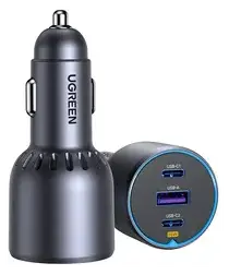 UGREEN USB/USB-C Auto Snellader 75W met PD en QC 3.0 Zwart afbeelding