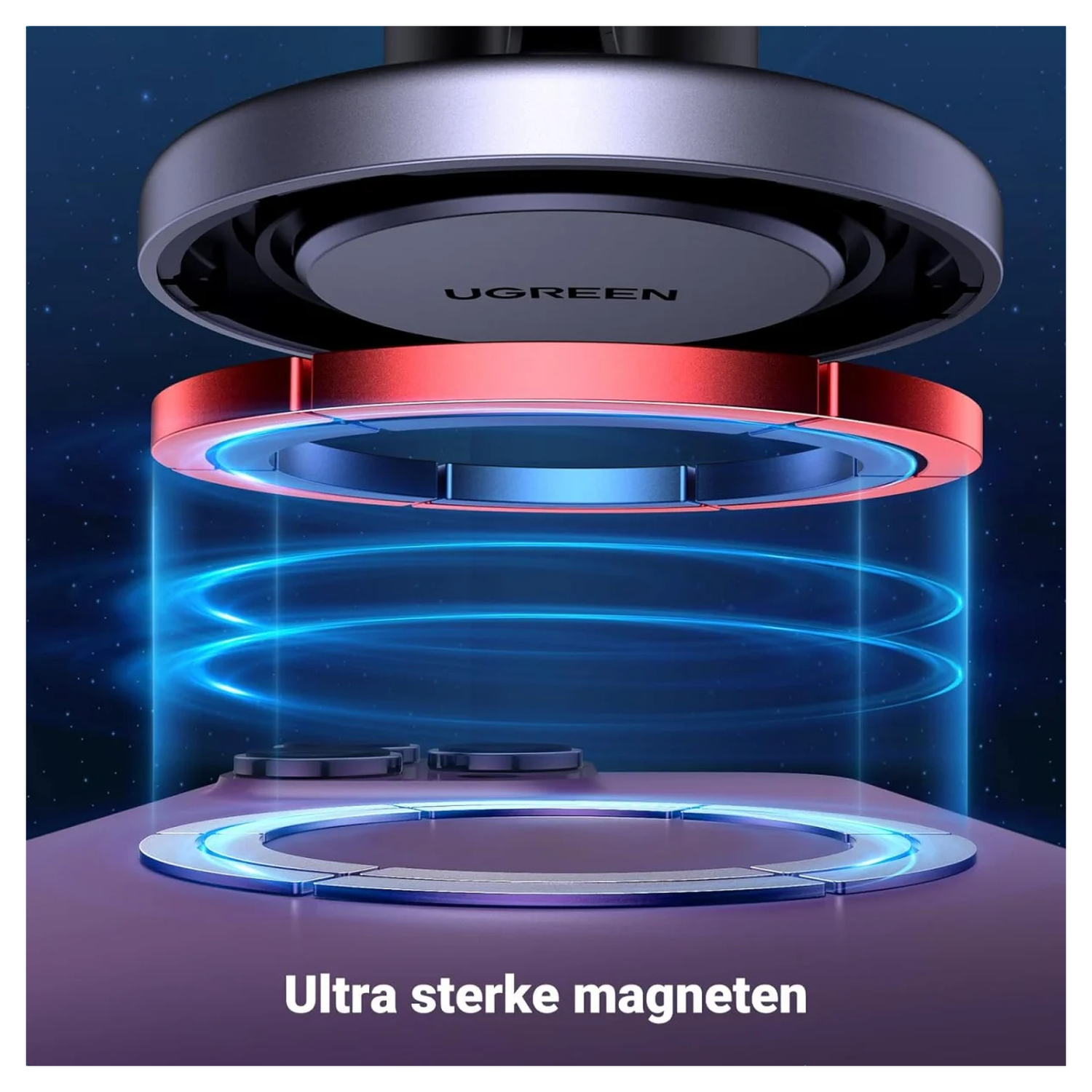 UGREEN MagSafe Magnetische Ventilatierooster Telefoonhouder Auto afbeelding 3