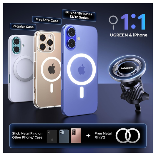 UGREEN MagSafe Magnetische Ventilatierooster Telefoonhouder Auto afbeelding 3