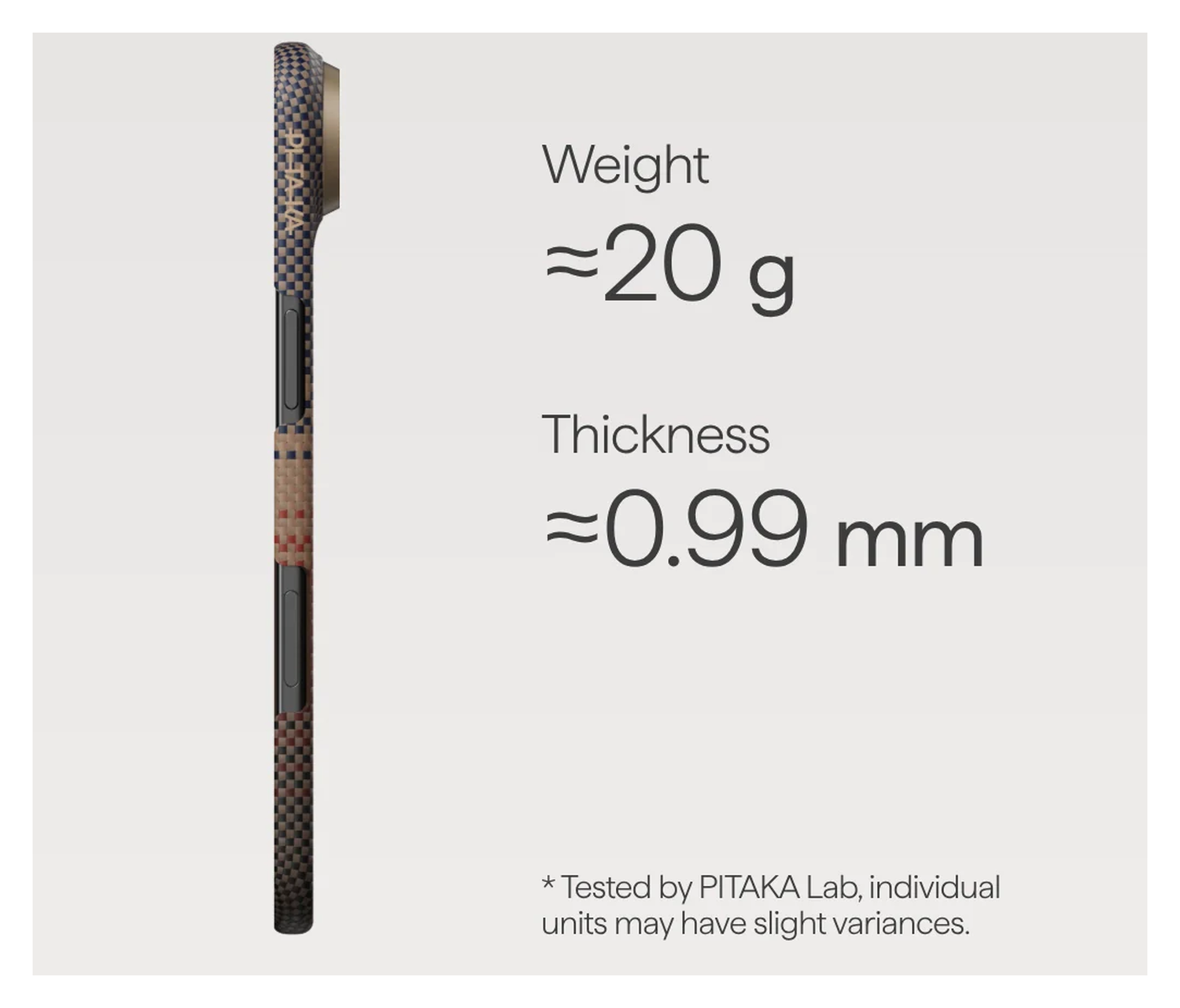 PITAKA Ultra-Slim iPhone 17 Hoesje 600D MagSafe Ultra Dun Sunset afbeelding 4