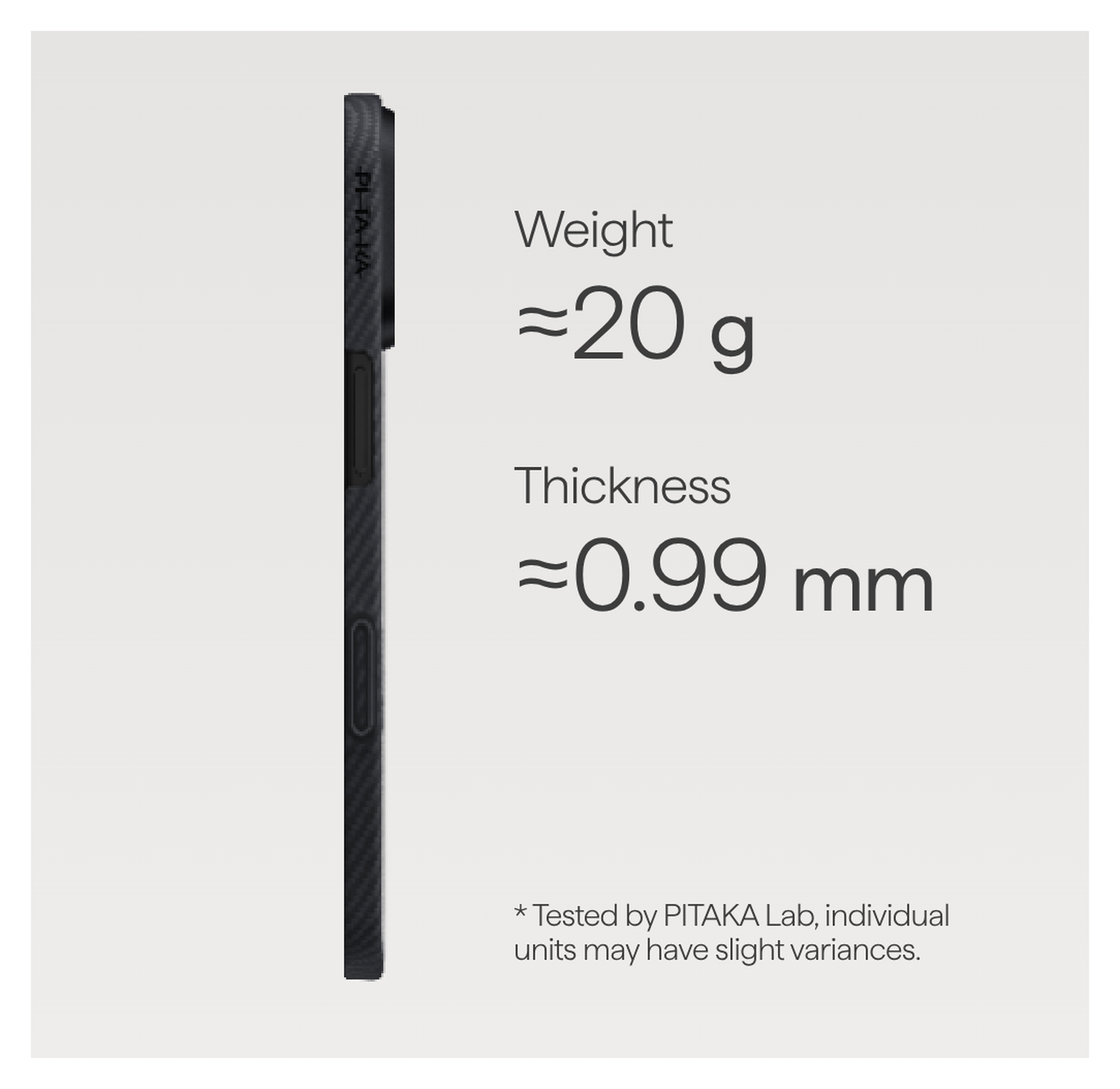 PITAKA Ultra-Slim iPhone Air Hoesje 600D MagSafe Ultra Dun Zwart afbeelding 4
