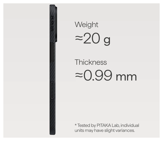 PITAKA Ultra-Slim iPhone Air Hoesje 600D MagSafe Ultra Dun Zwart afbeelding 4