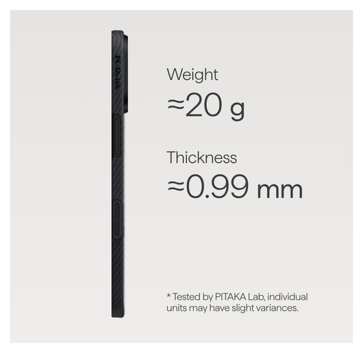 PITAKA Ultra-Slim iPhone Air Hoesje 600D MagSafe Ultra Dun Zwart afbeelding 4