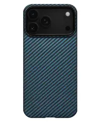 PITAKA Ultra-Slim iPhone 17 Pro Hoesje 600D MagSafe Ultra Dun Blauw Grijs afbeelding