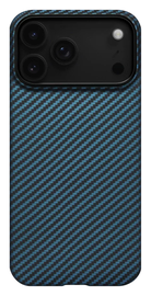 PITAKA Ultra-Slim iPhone 17 Pro Hoesje 600D MagSafe Ultra Dun Blauw Grijs