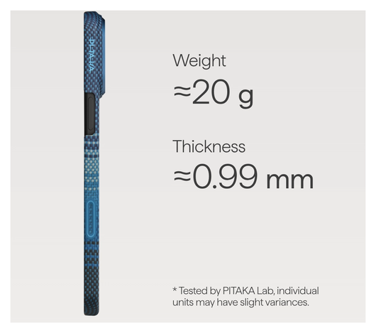 PITAKA Ultra-Slim iPhone 17 Pro Hoesje 600D MagSafe Ultra Dun Moonrise afbeelding 4