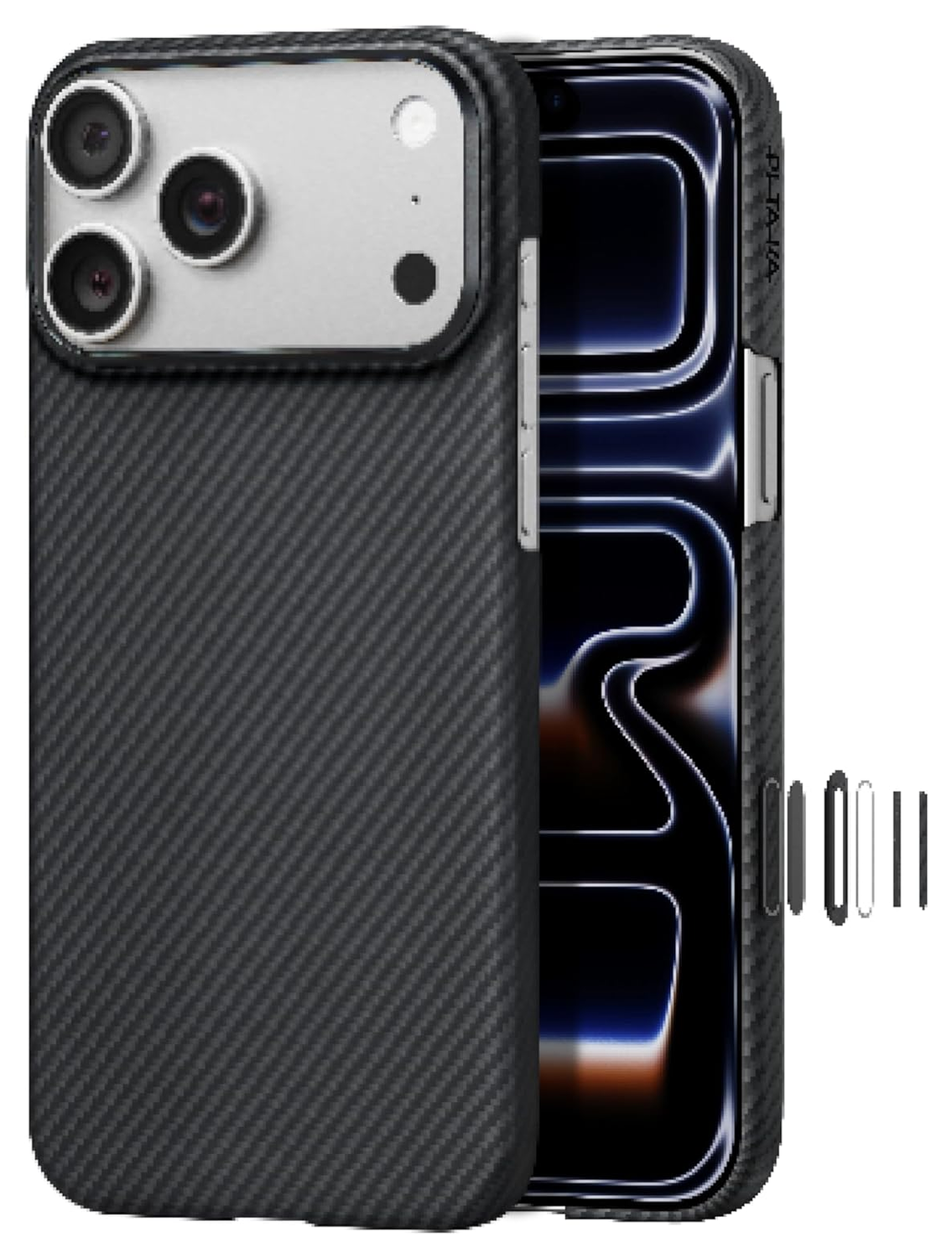 PITAKA Ultra-Slim iPhone 17 Pro Max Hoesje 600D MagSafe Ultra Dun Zwart afbeelding 12