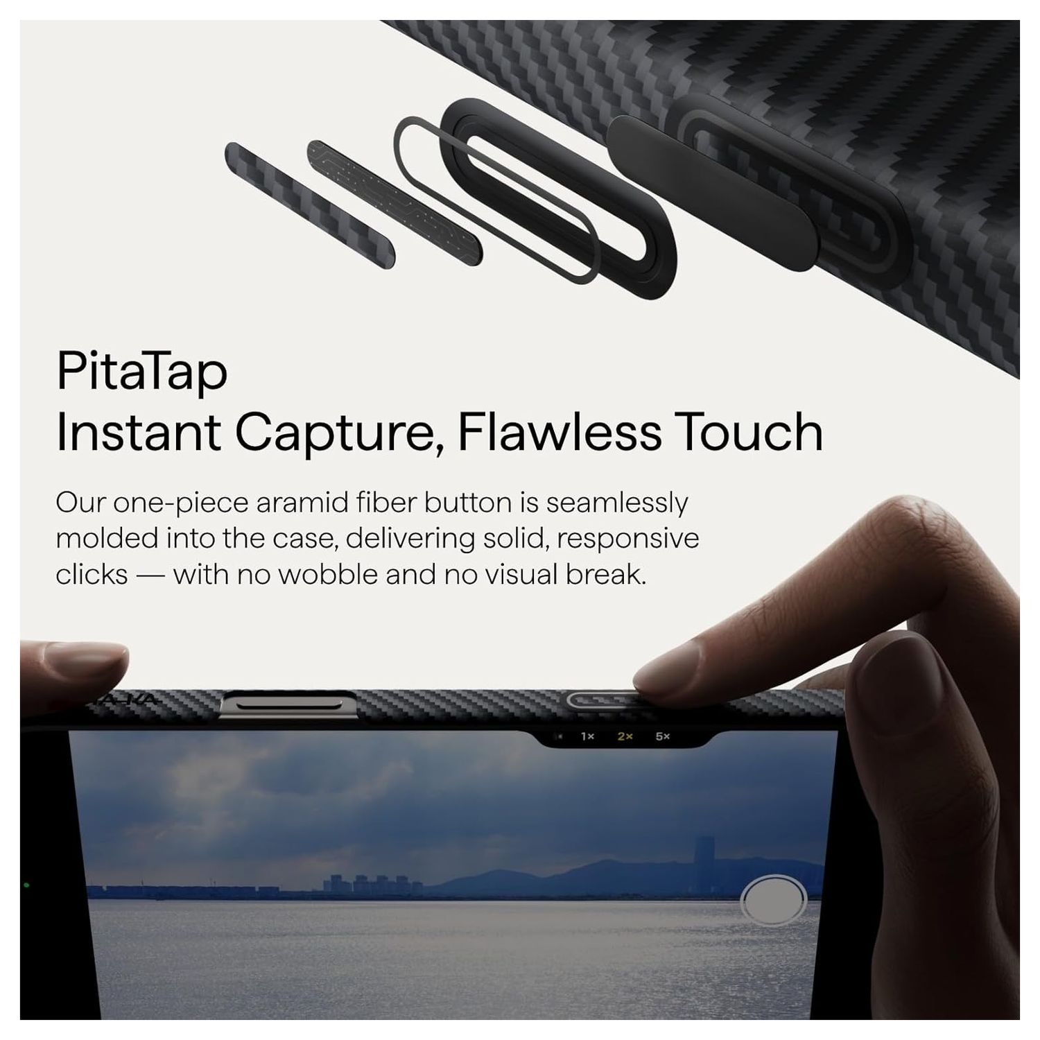 PITAKA Ultra-Slim iPhone 17 Pro Max Hoesje 600D MagSafe Ultra Dun Zwart afbeelding 5