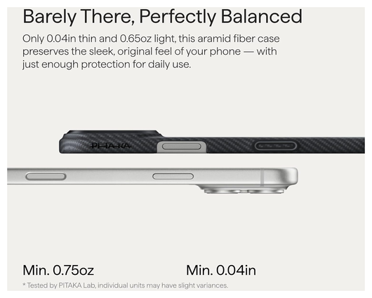 PITAKA Ultra-Slim iPhone 17 Pro Max Hoesje 600D MagSafe Ultra Dun Zwart afbeelding 9