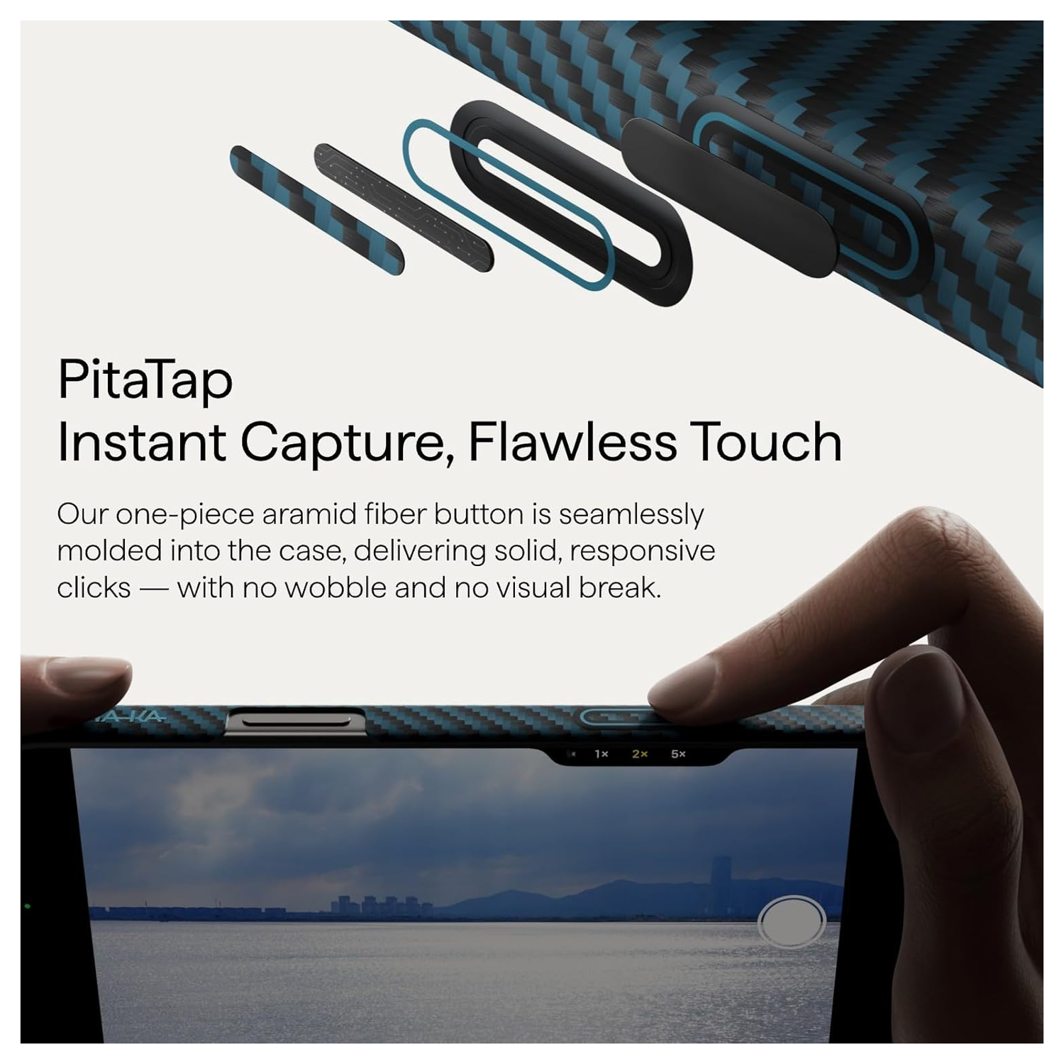 PITAKA Ultra-Slim iPhone 17 Pro Max Hoesje 600D MagSafe Ultra Dun Blauw Grijs afbeelding 7