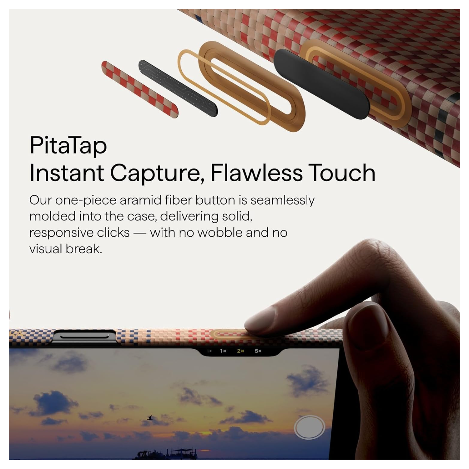 PITAKA Ultra-Slim iPhone 17 Pro Max Hoesje 600D MagSafe Ultra Dun Sunset afbeelding 9