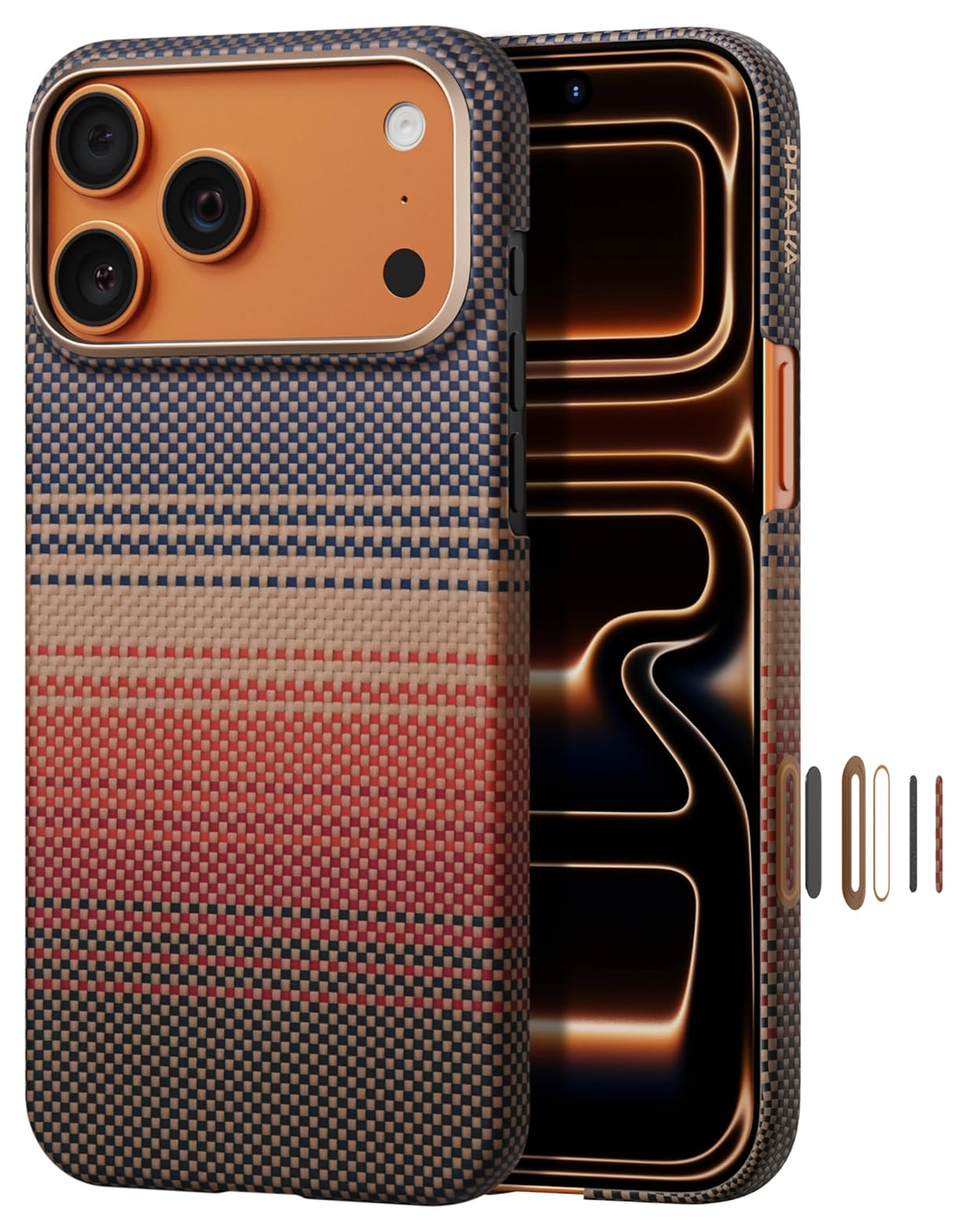 PITAKA Ultra-Slim iPhone 17 Pro Max Hoesje 600D MagSafe Ultra Dun Sunset afbeelding 2