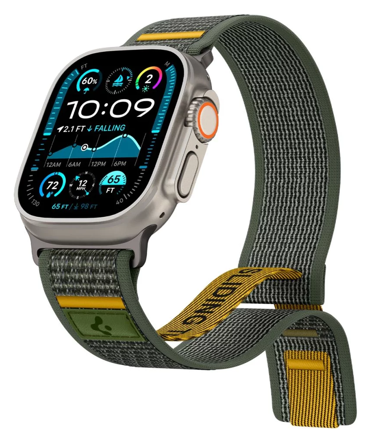 Spigen Athlex Air Apple Watch Bandje - 1-10/SE/Ultra 42/44/45/46/49MM - Groen afbeelding 2
