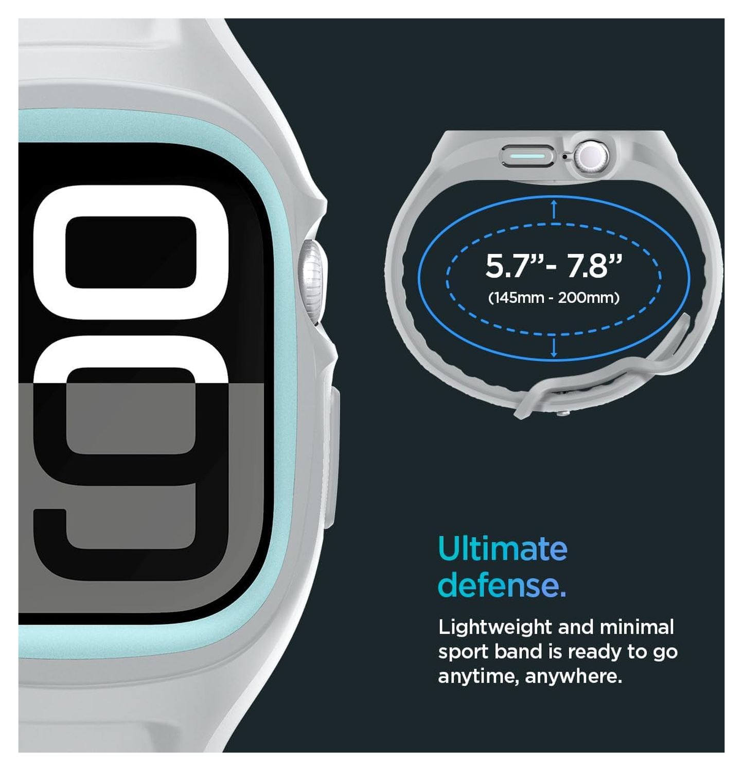 Spigen Liquid Air Pro - Apple Watch 10 46MM - Hoesje en Bandje - Grijs afbeelding 3