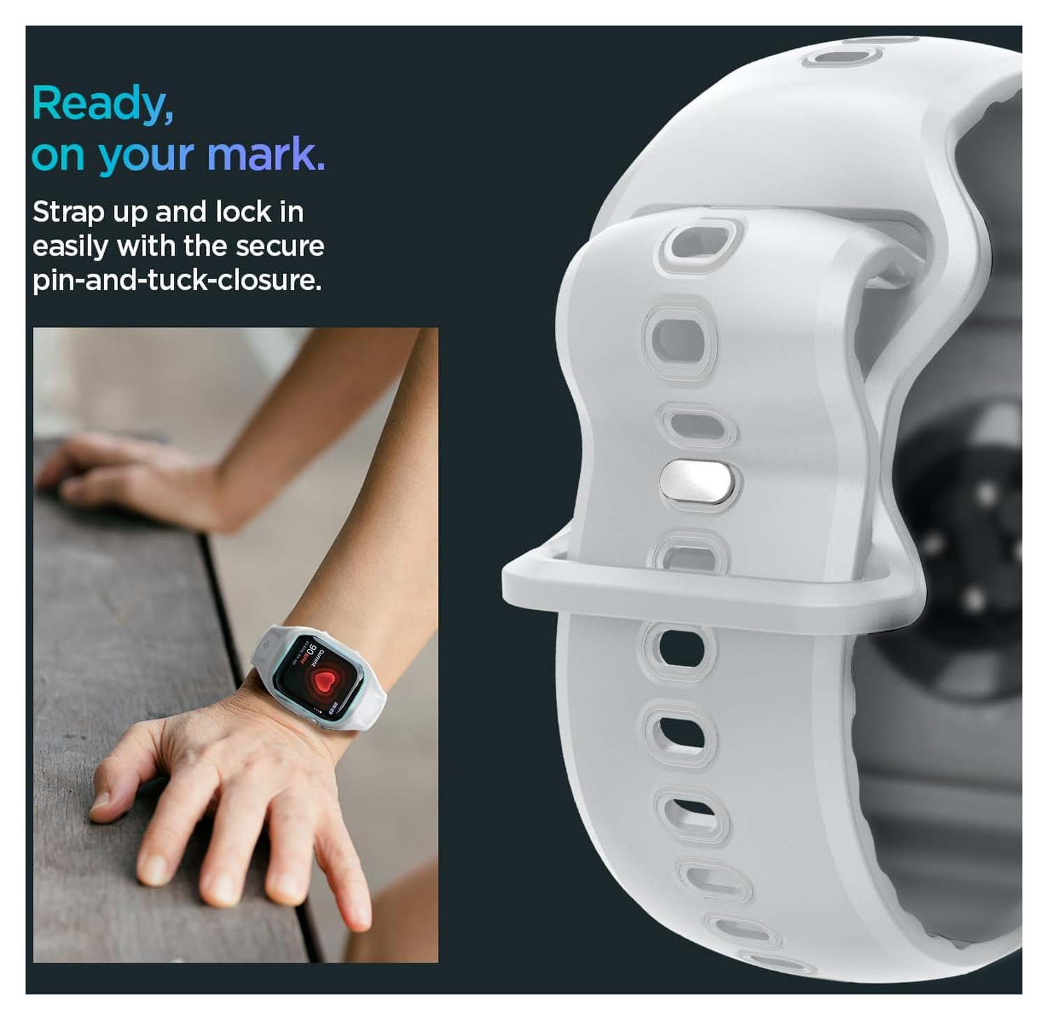 Spigen Liquid Air Pro - Apple Watch 10 46MM - Hoesje en Bandje - Grijs afbeelding 4