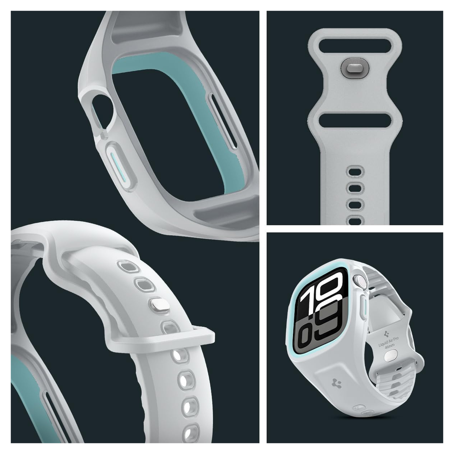 Spigen Liquid Air Pro - Apple Watch 10 46MM - Hoesje en Bandje - Grijs afbeelding 7