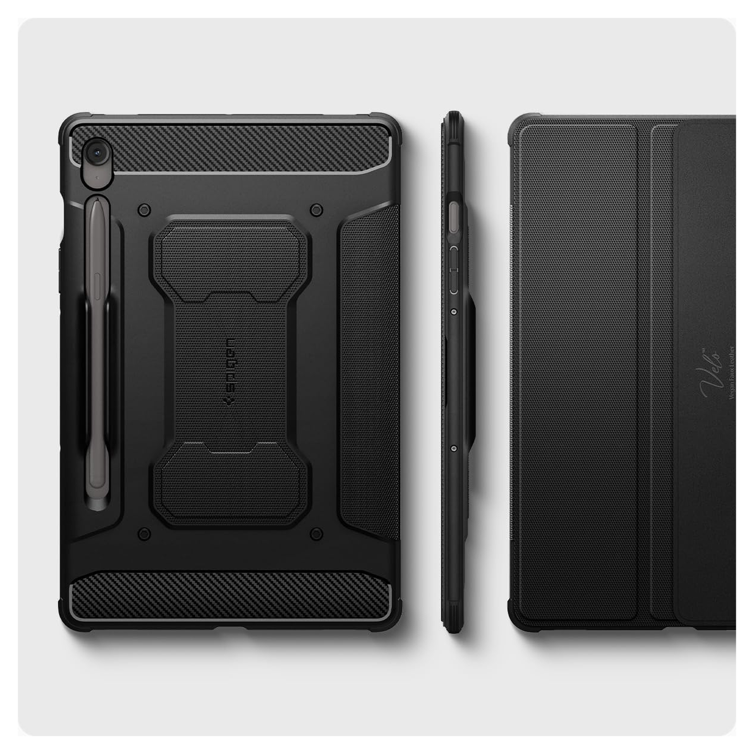 Spigen Rugged Armor Pro Samsung Galaxy Tab S10 FE Plus Hoes Book Case Zwart afbeelding 7