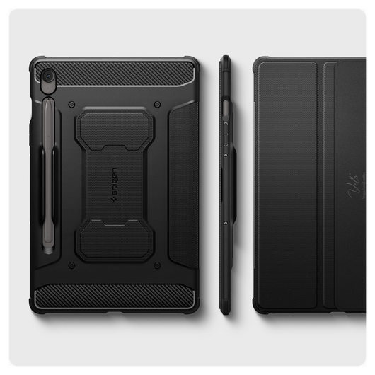 Spigen Rugged Armor Pro Samsung Galaxy Tab S10 FE Plus Hoes Book Case Zwart afbeelding 7