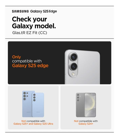 Spigen EZ Fit Pro HD Samsung Galaxy S25 Edge Screen Protector Tempered Glass afbeelding 2