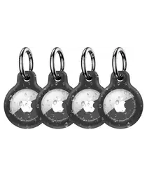 Apple AirTag TPU Sleutelhanger Hoesje Waterdicht Zwart (4-Pack) afbeelding