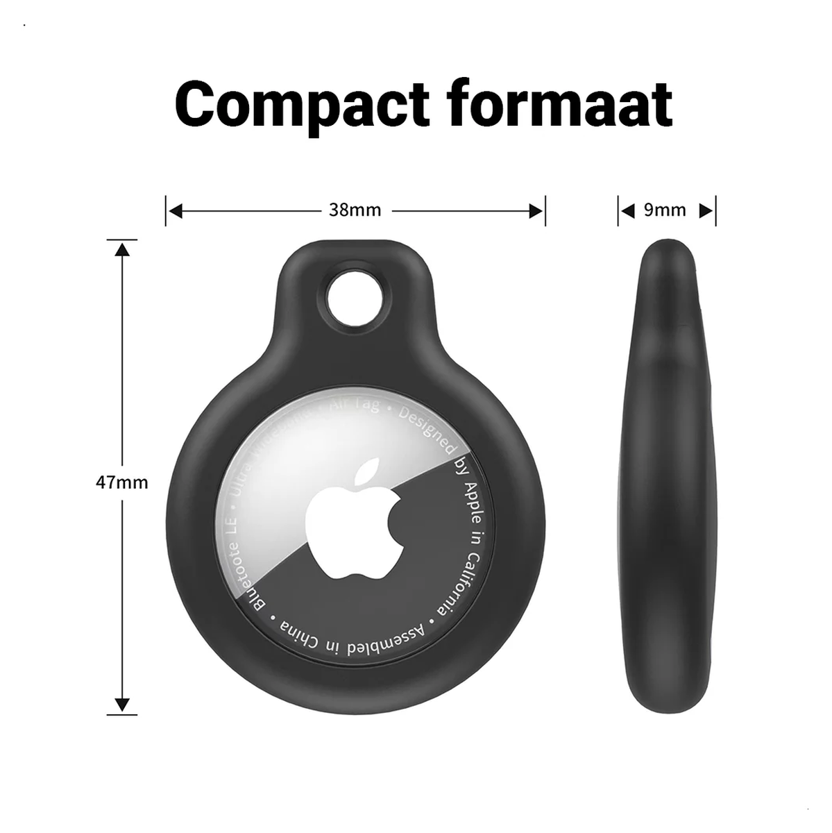 Apple AirTag TPU Sleutelhanger Hoesje Waterdicht Zwart (4-Pack) afbeelding 8