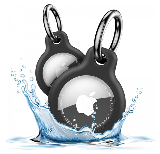 Apple AirTag TPU Sleutelhanger Hoesje Waterdicht Zwart (4-Pack) afbeelding 2