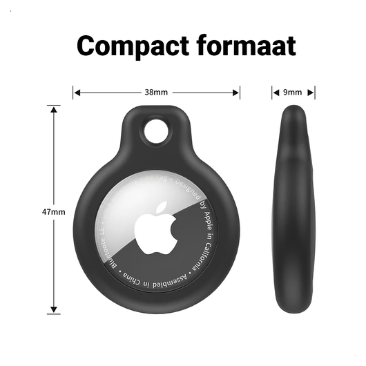 Apple AirTag TPU Sleutelhanger Hoesje Waterdicht Zwart (4-Pack) afbeelding 8
