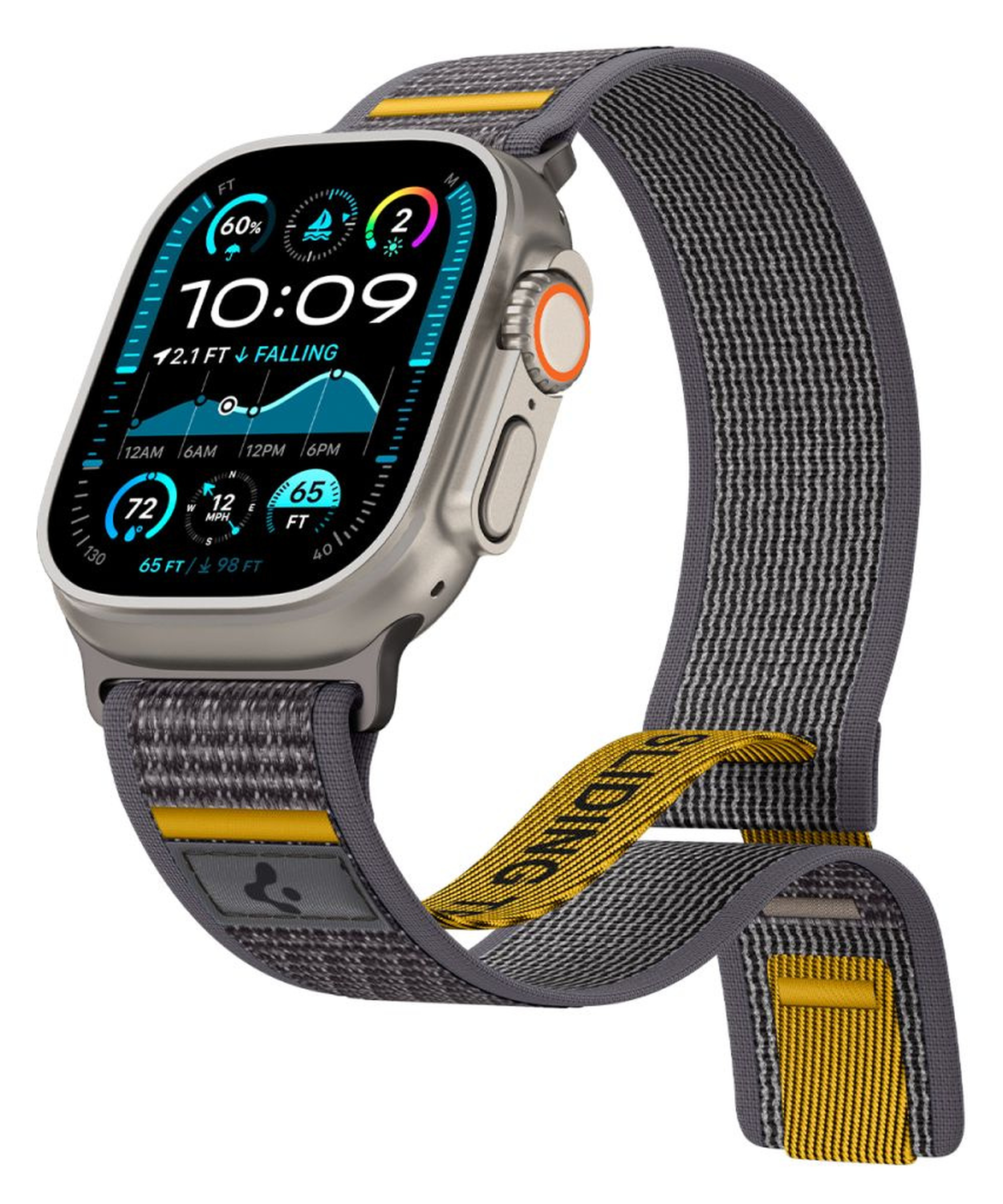 Spigen Athlex Air Apple Watch Bandje - 1-10/SE/Ultra 42/44/45/46/49MM - Grijs afbeelding 2