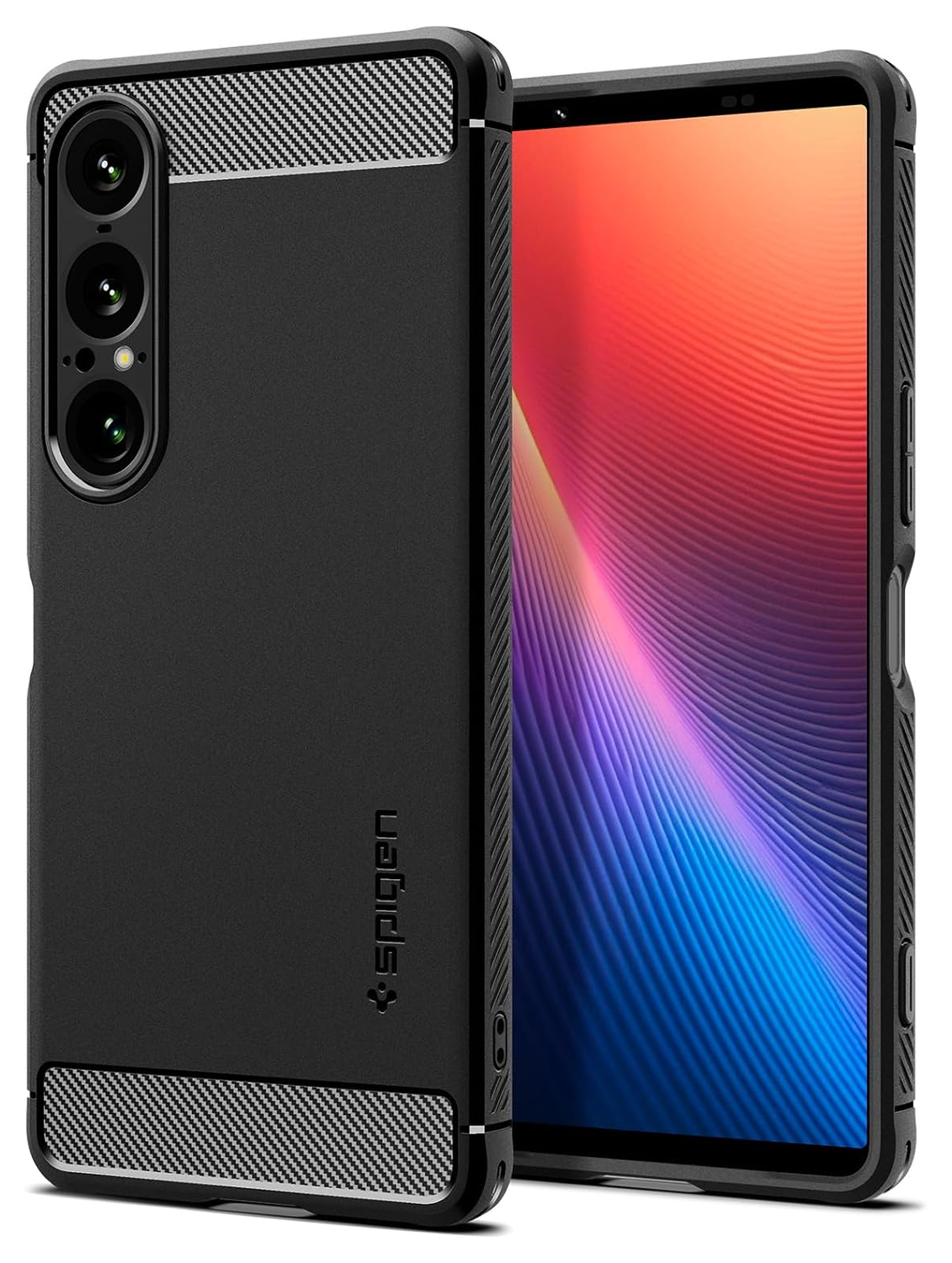 Spigen Rugged Armor Sony Xperia 1 VII Hoesje Back Cover Zwart afbeelding 1