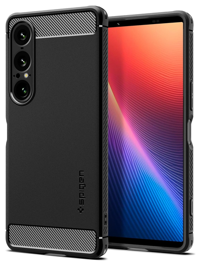 Spigen Rugged Armor Sony Xperia 1 VII Hoesje Back Cover Zwart afbeelding 1