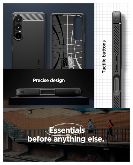 Spigen Rugged Armor Sony Xperia 1 VII Hoesje Back Cover Zwart afbeelding 7