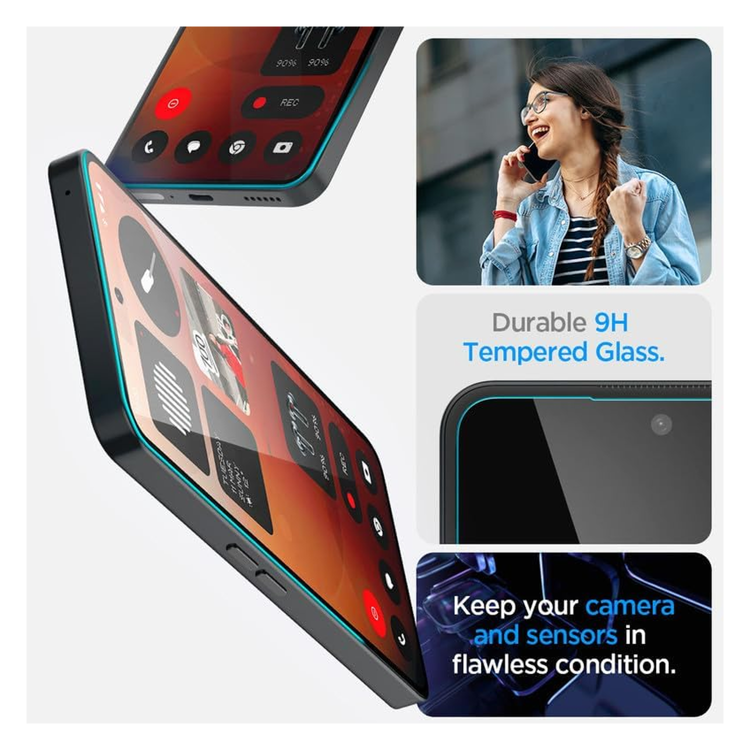 Spigen EZ Fit GLAS.tR Nothing Phone (3a) / (3a) Pro Screen Protector 1-Pack afbeelding 4