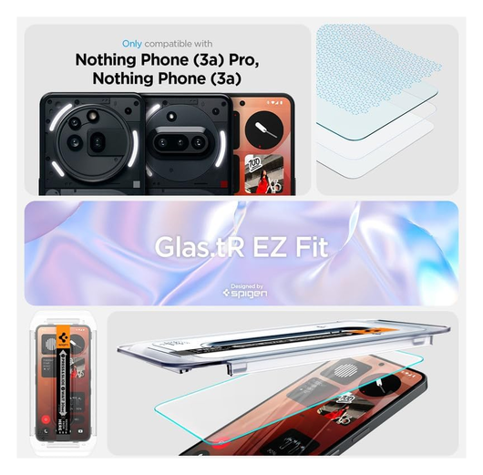 Spigen EZ Fit GLAS.tR Nothing Phone (3a) / (3a) Pro Screen Protector 1-Pack afbeelding 2
