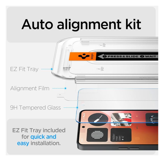 Spigen EZ Fit GLAS.tR Nothing Phone (3a) / (3a) Pro Screen Protector 1-Pack afbeelding 3