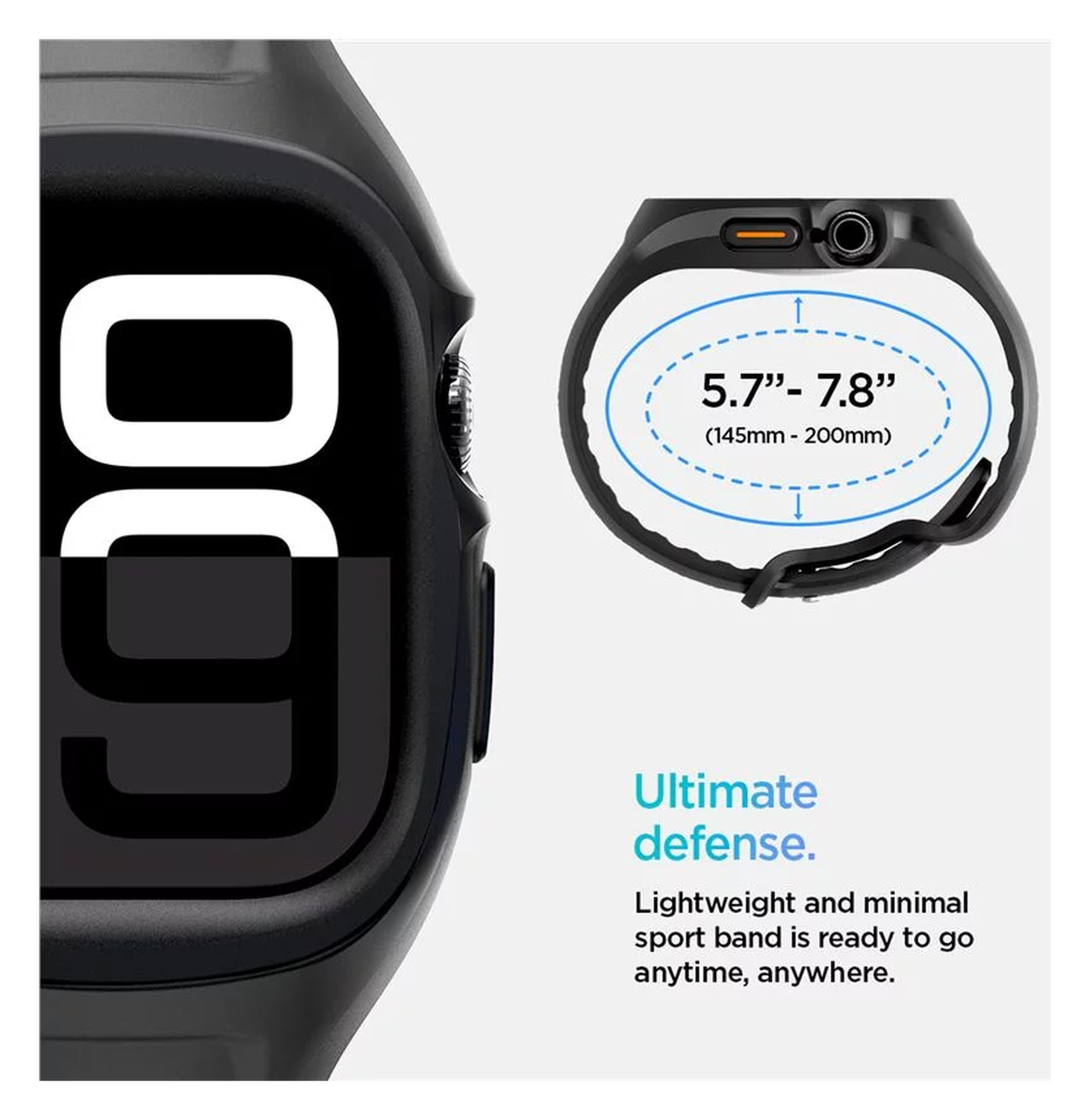 Spigen Liquid Air Pro - Apple Watch 10 - 46MM Hoesje en Bandje - Zwart afbeelding 3