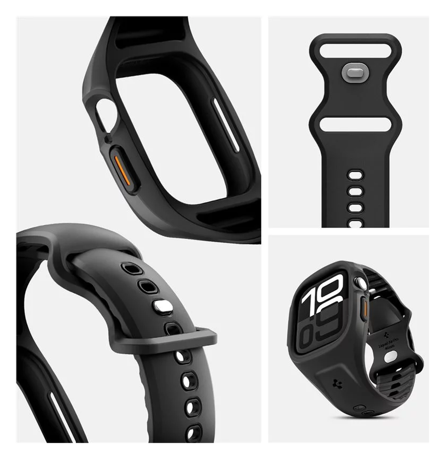 Spigen Liquid Air Pro - Apple Watch 10 - 46MM Hoesje en Bandje - Zwart afbeelding 8