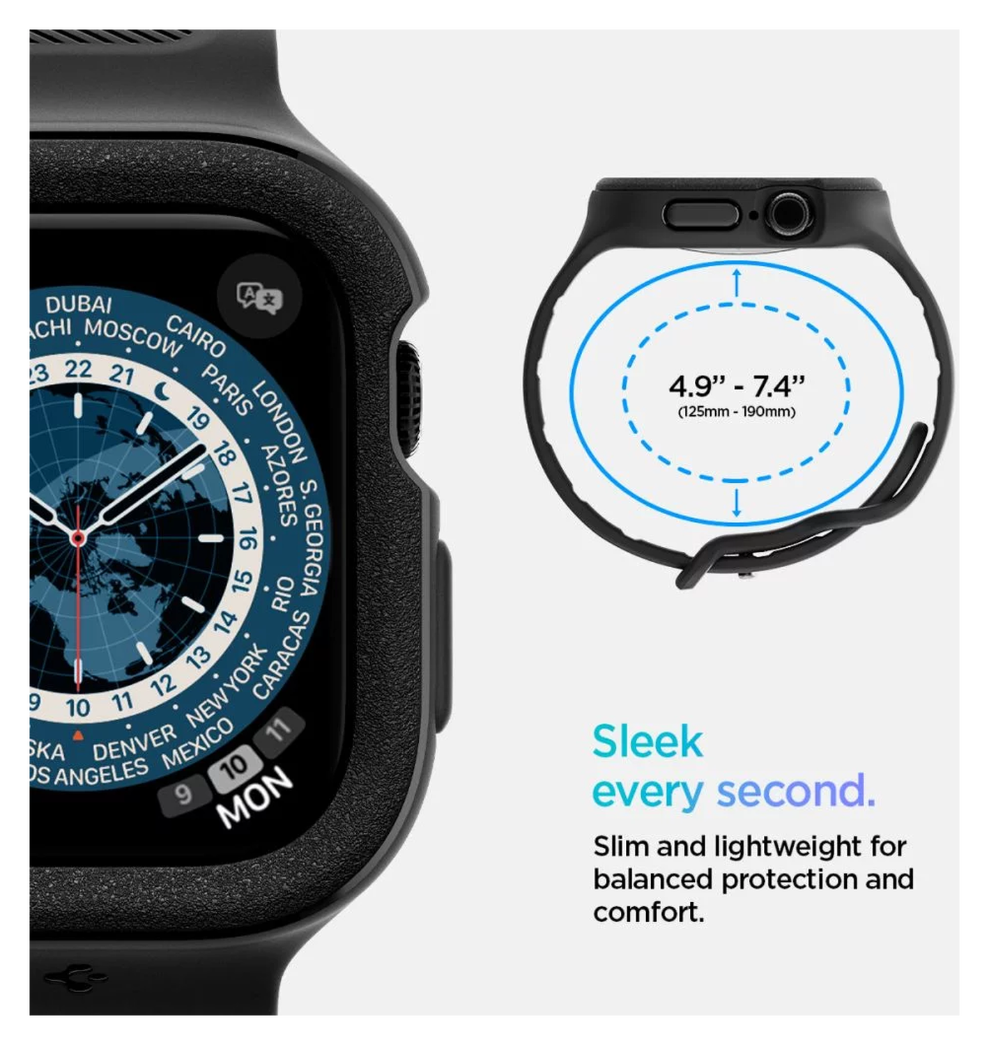 Spigen Vault Pro - Apple Watch 10 42MM Hoesje en Bandje - Zwart afbeelding 6