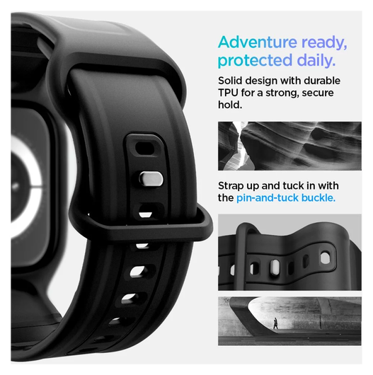 Spigen Vault Pro - Apple Watch 10 42MM Hoesje en Bandje - Zwart afbeelding 2