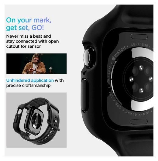 Spigen Vault Pro - Apple Watch 10 42MM Hoesje en Bandje - Zwart afbeelding 3