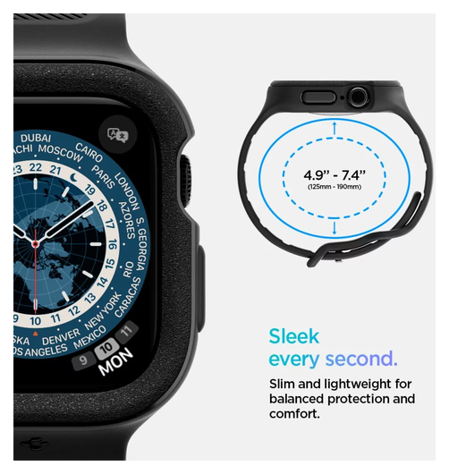 Spigen Vault Pro - Apple Watch 10 42MM Hoesje en Bandje - Zwart afbeelding 6