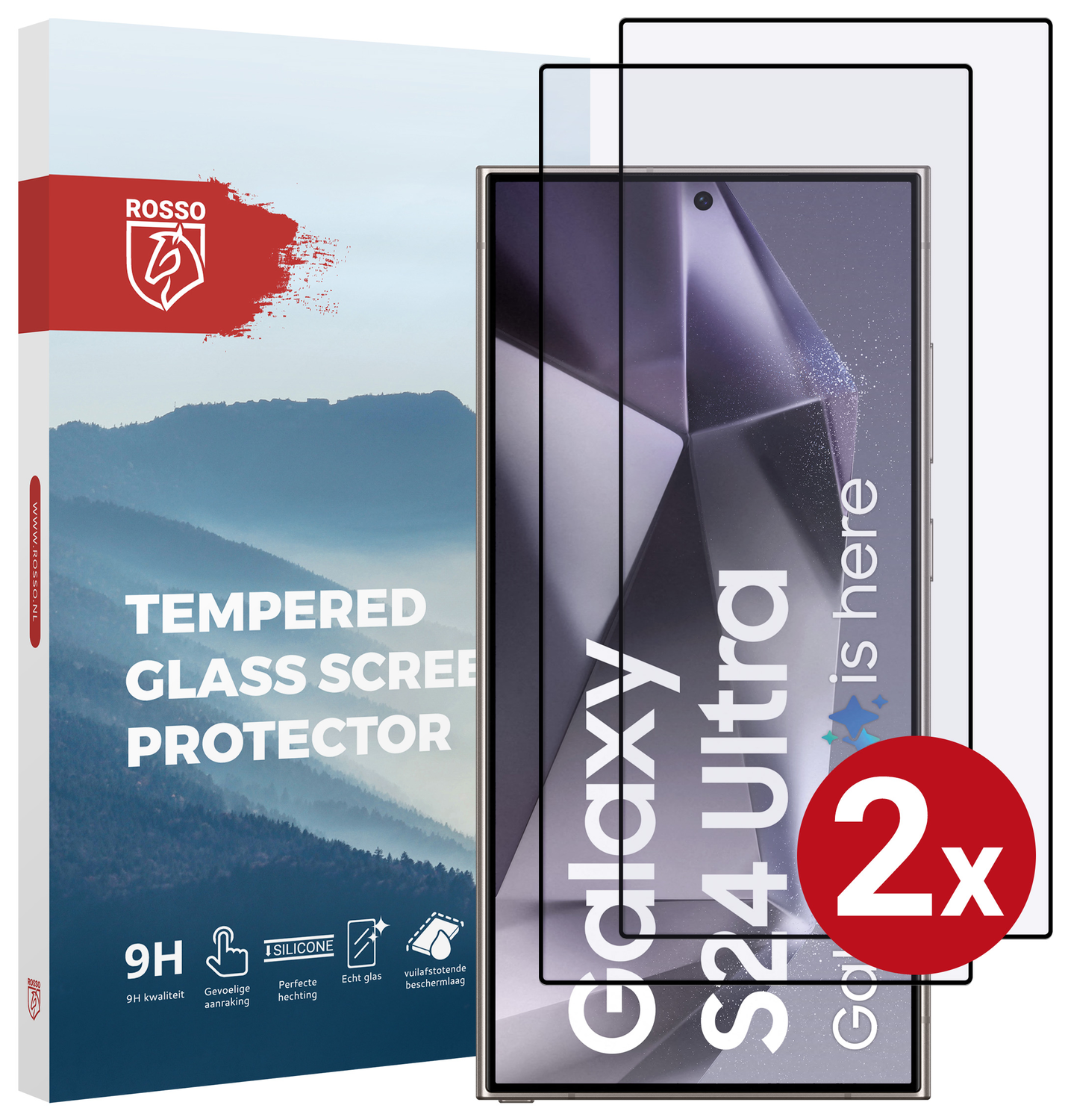 Duo Pack Rosso Samsung Galaxy S24 Ultra 9H Tempered Glass afbeelding 1