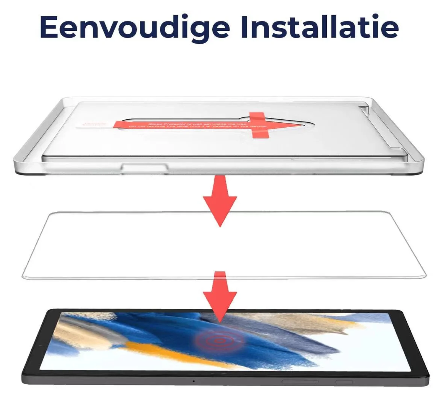 Duo pack Rosso Samsung Galaxy Tab A9 Tempered Glass Installatietray afbeelding 2