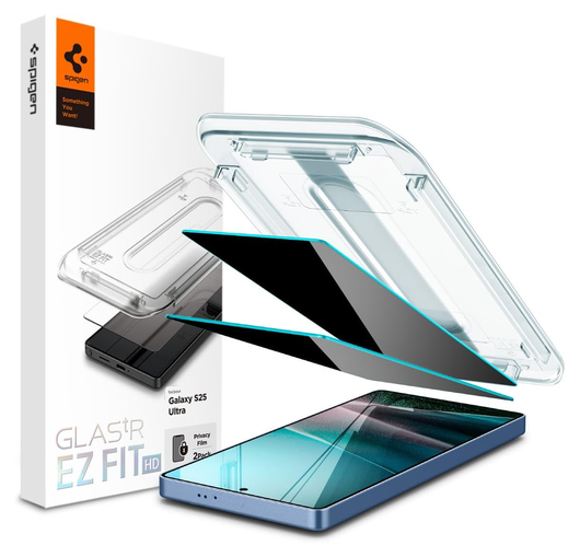 Spigen GLAS.tR EZ Fit HD Samsung Galaxy S25 Ultra Privacy Glass 2-Pack afbeelding 1