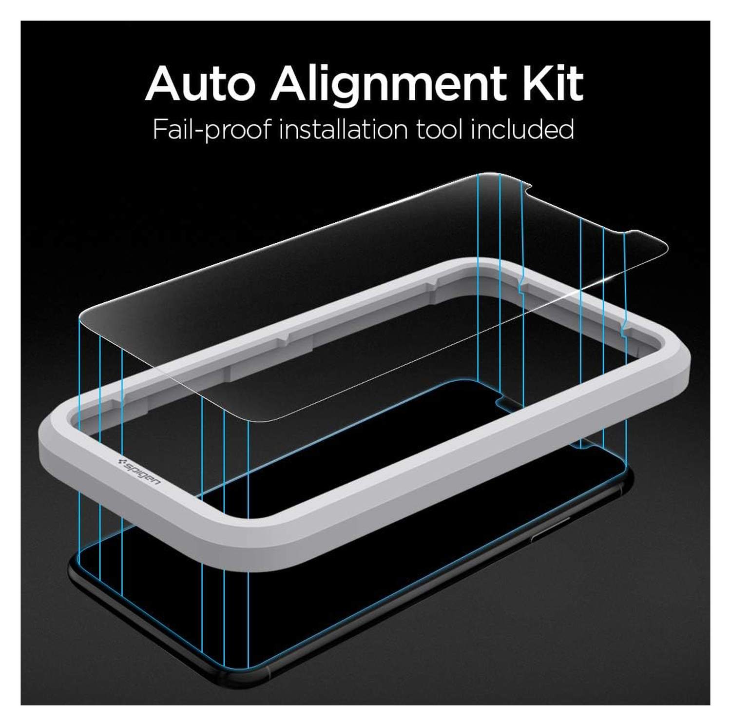 Spigen AlignMaster iPhone 11 Pro/XS/X Screen Protector Tempered Glass (2-Pack) afbeelding 3