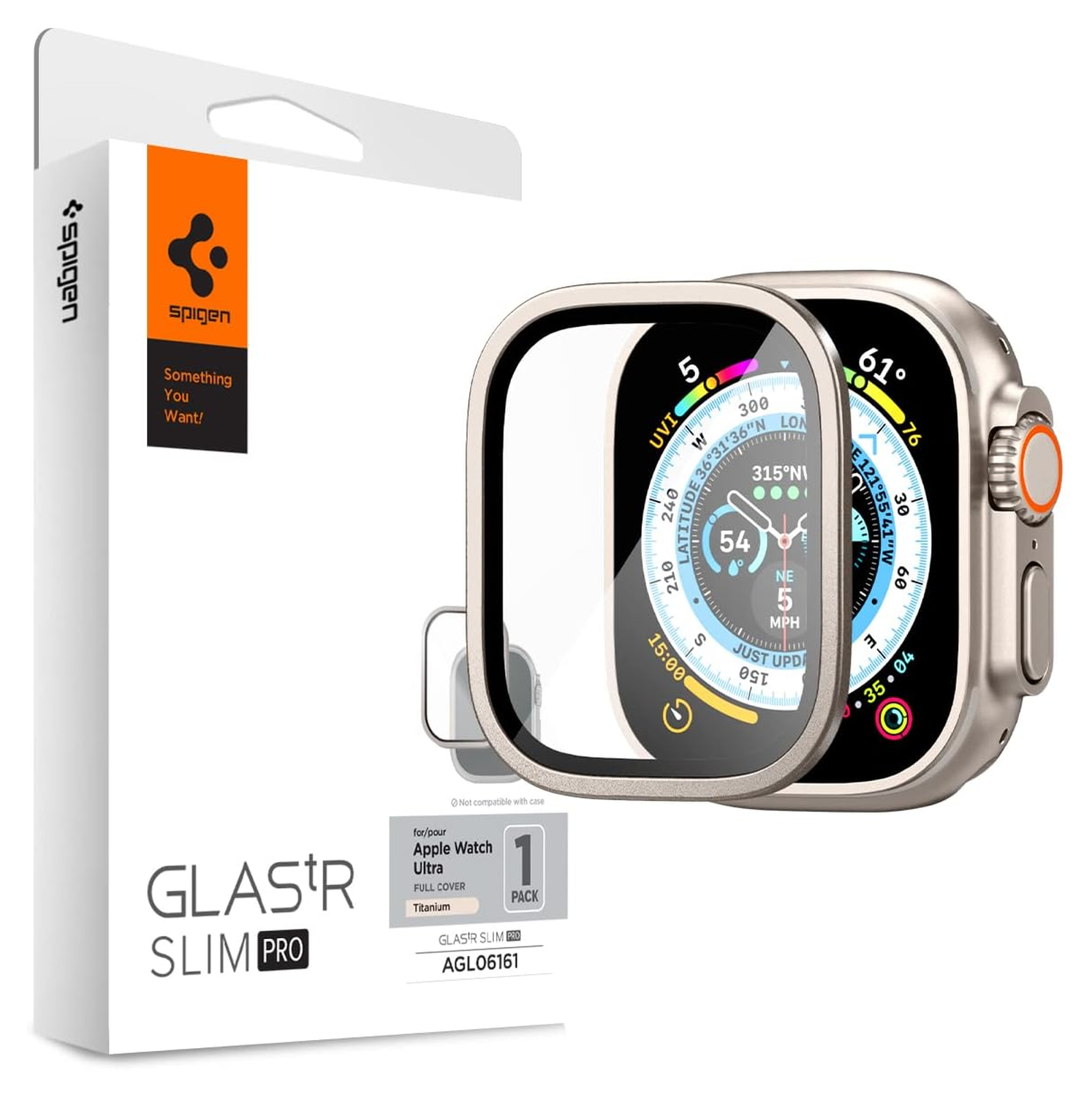 Spigen Glas.tR Slim Pro - Apple Watch Ultra (2) Screen Protector - Titanium afbeelding 1