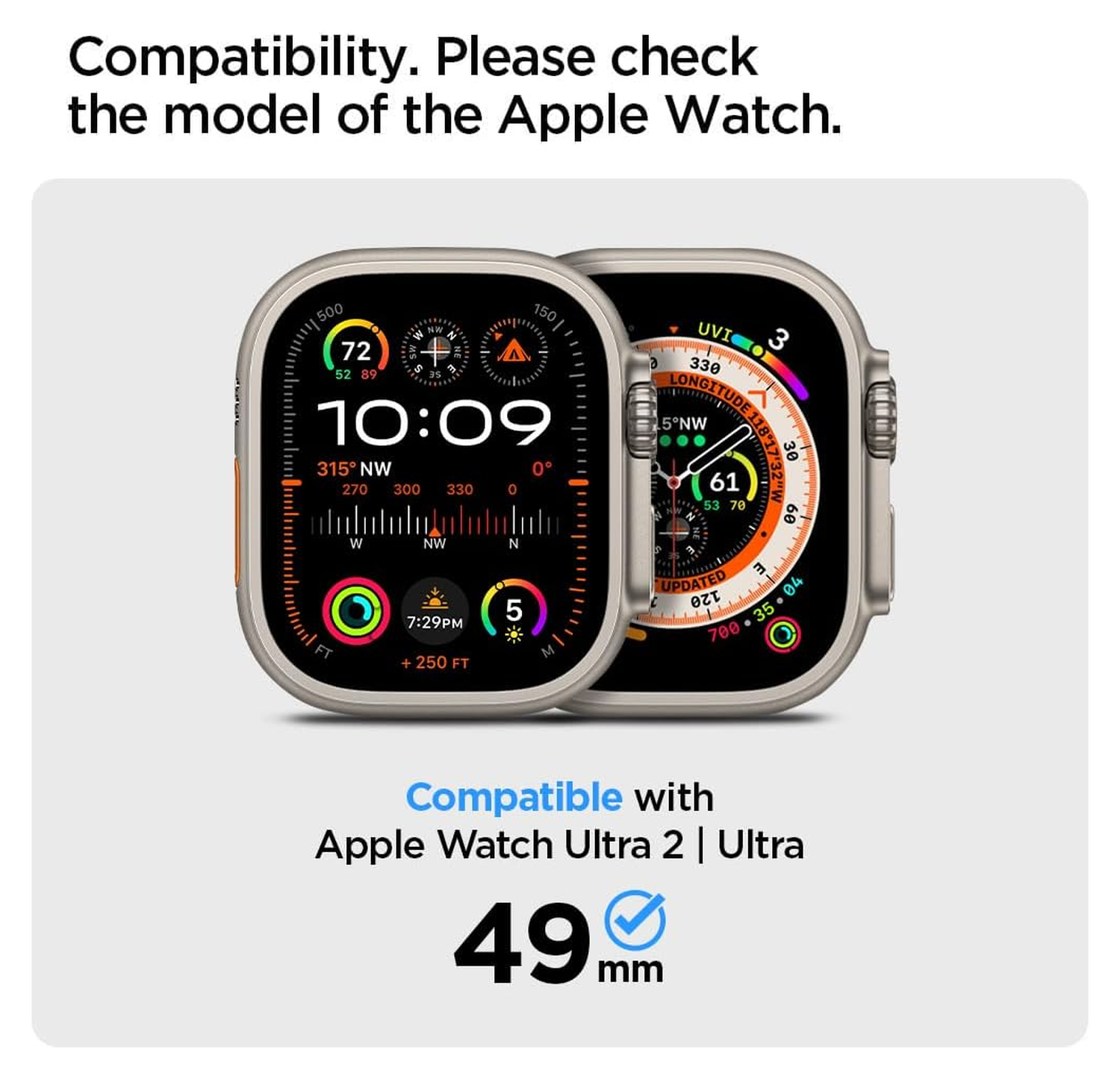 Spigen Glas.tR Slim Pro - Apple Watch Ultra (2) Screen Protector - Titanium afbeelding 2