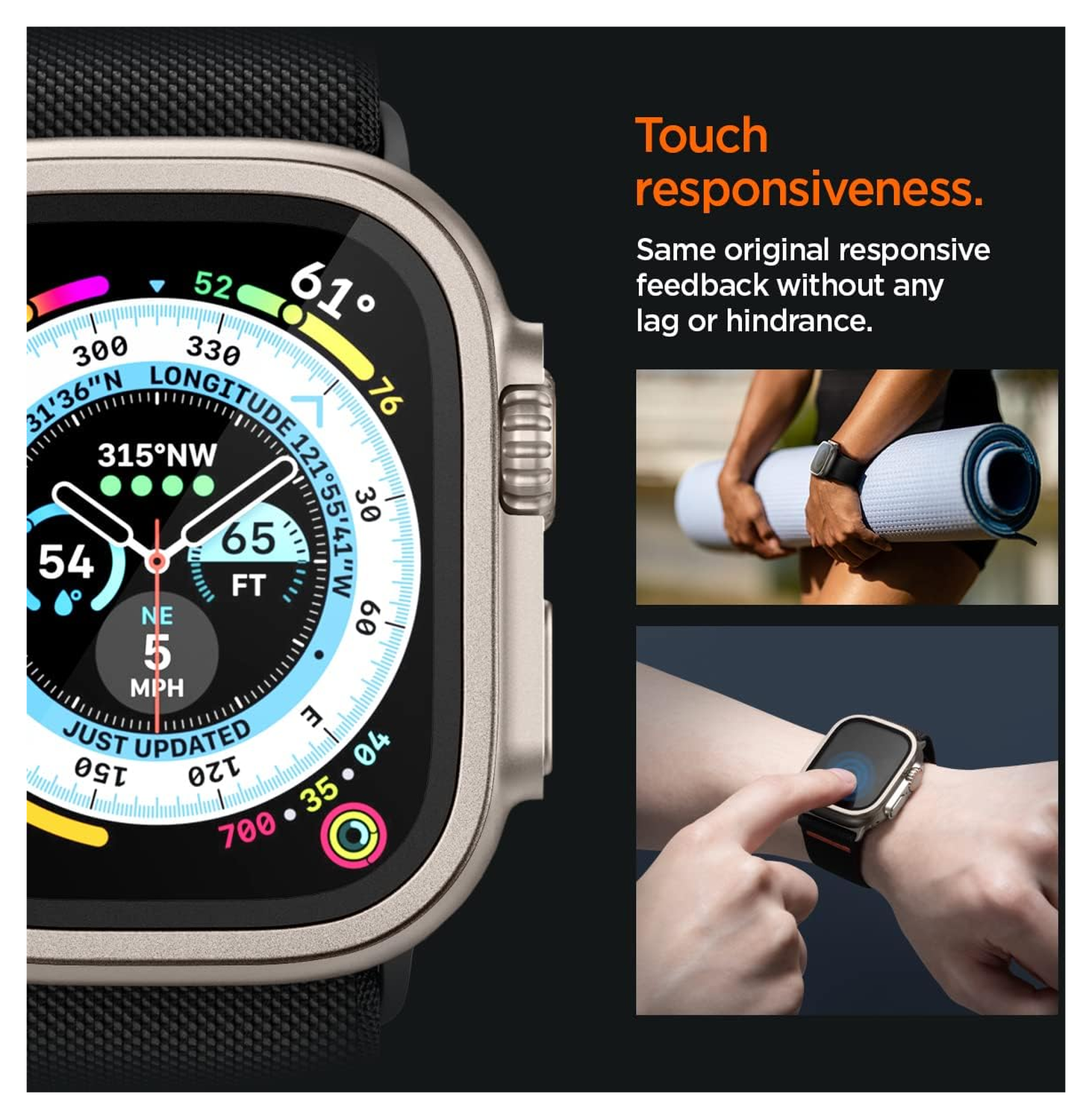 Spigen Glas.tR Slim Pro - Apple Watch Ultra (2) Screen Protector - Titanium afbeelding 3