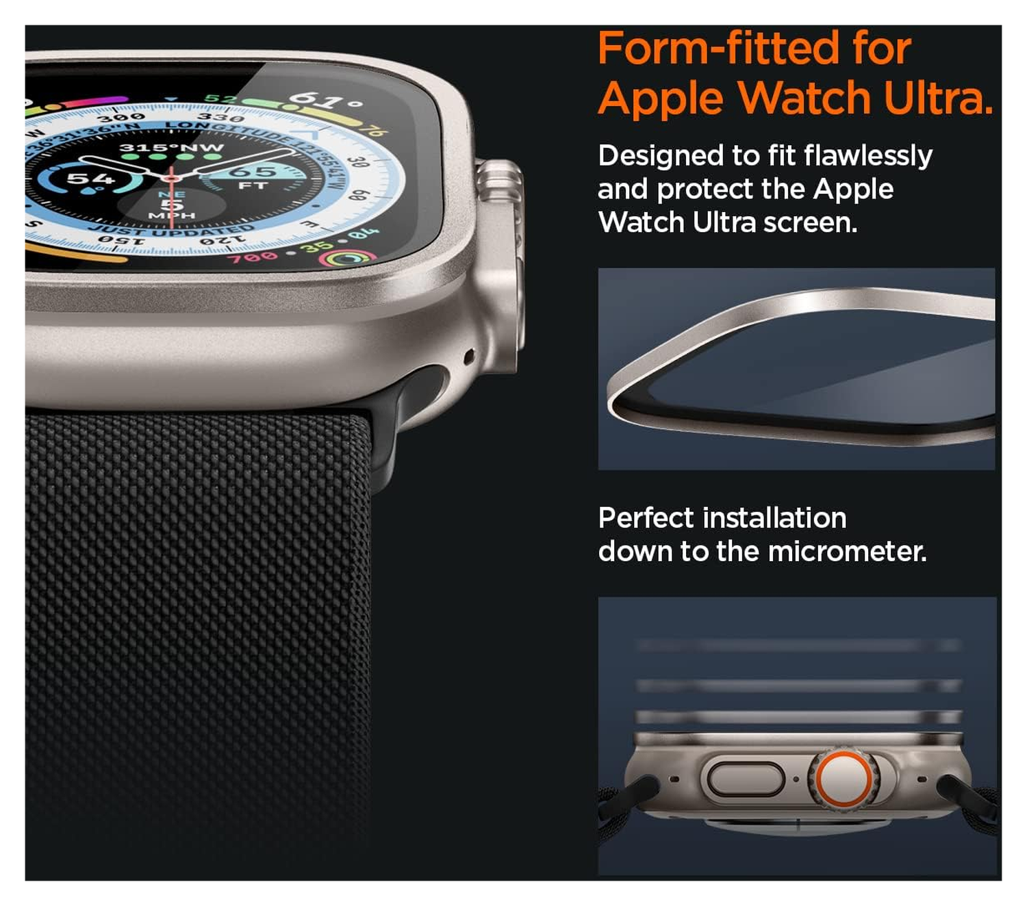 Spigen Glas.tR Slim Pro - Apple Watch Ultra (2) Screen Protector - Titanium afbeelding 5
