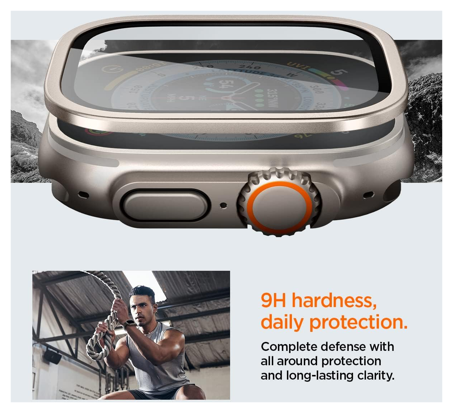 Spigen Glas.tR Slim Pro - Apple Watch Ultra (2) Screen Protector - Titanium afbeelding 7