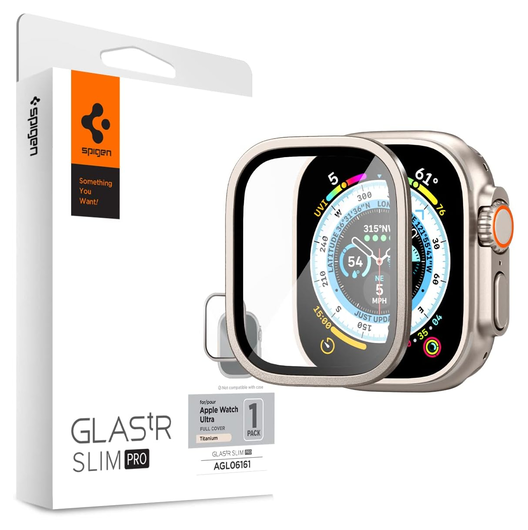Spigen Glas.tR Slim Pro - Apple Watch Ultra (2) Screen Protector - Titanium afbeelding 1